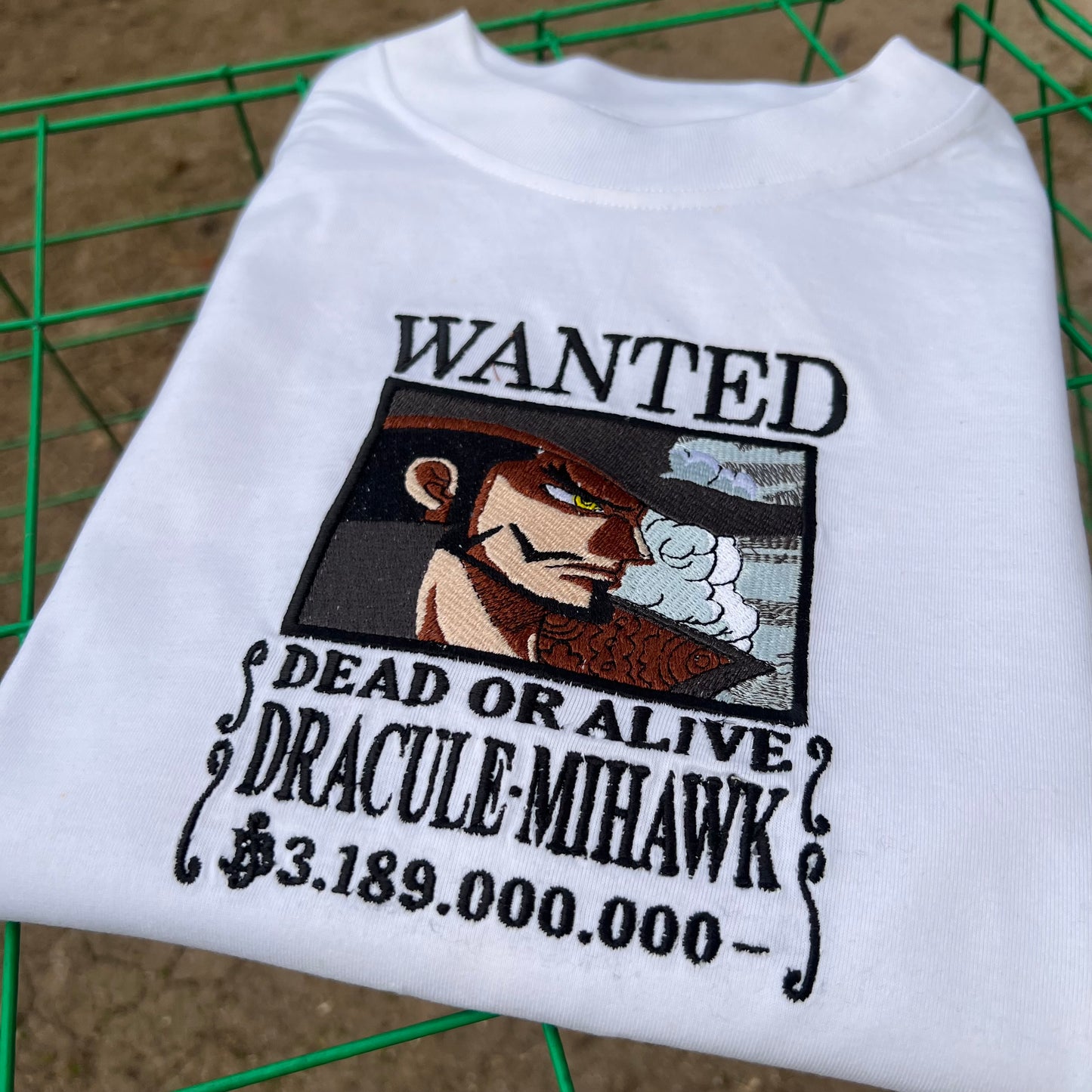 Embroidered Print Anime Mihawk Wanted Poster
