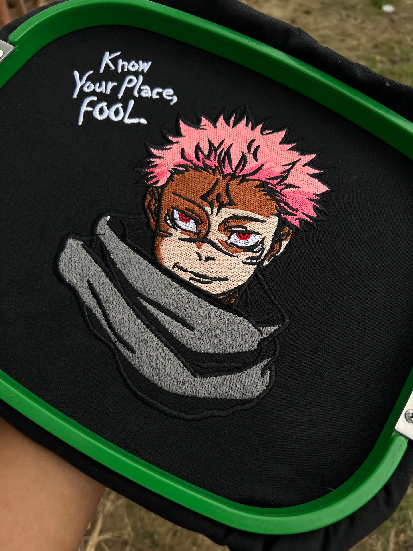 Embroidered Sukuna Know your place fool T-Shirt Unisex