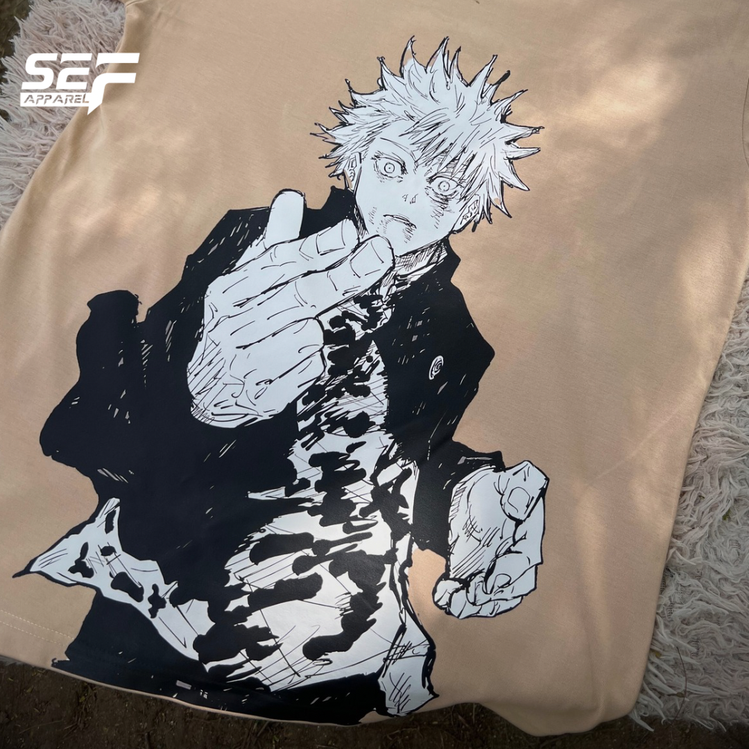 Embroidered and DTF Print Gojo Saturo T-shirt anime