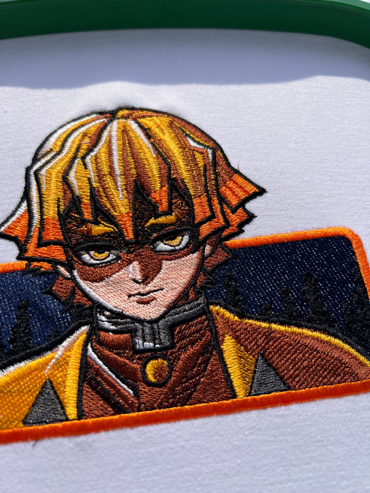 Embroidered Zenitsu Of Demon Slayer T-shirt
