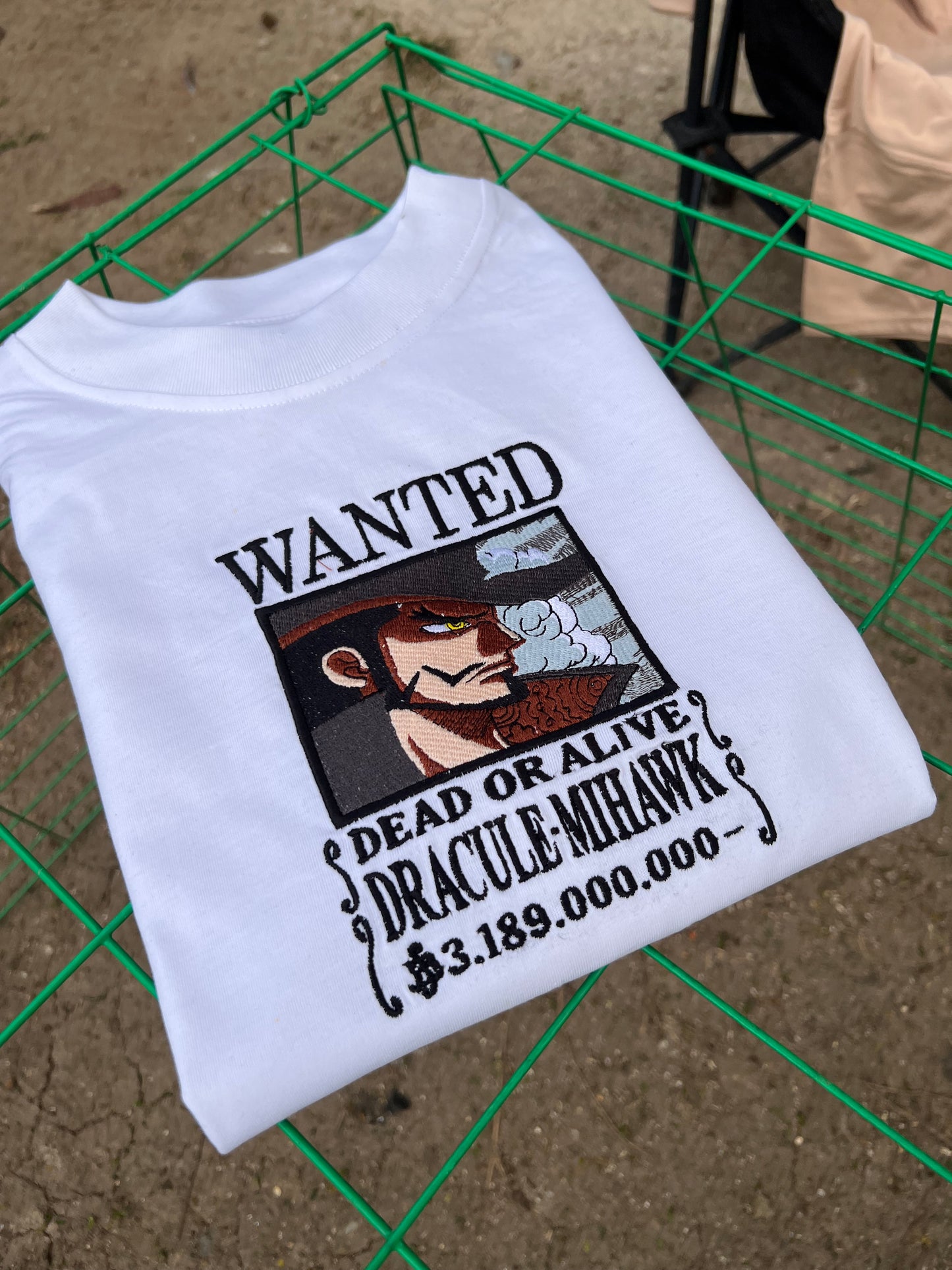 Embroidered Print Anime Mihawk Wanted Poster