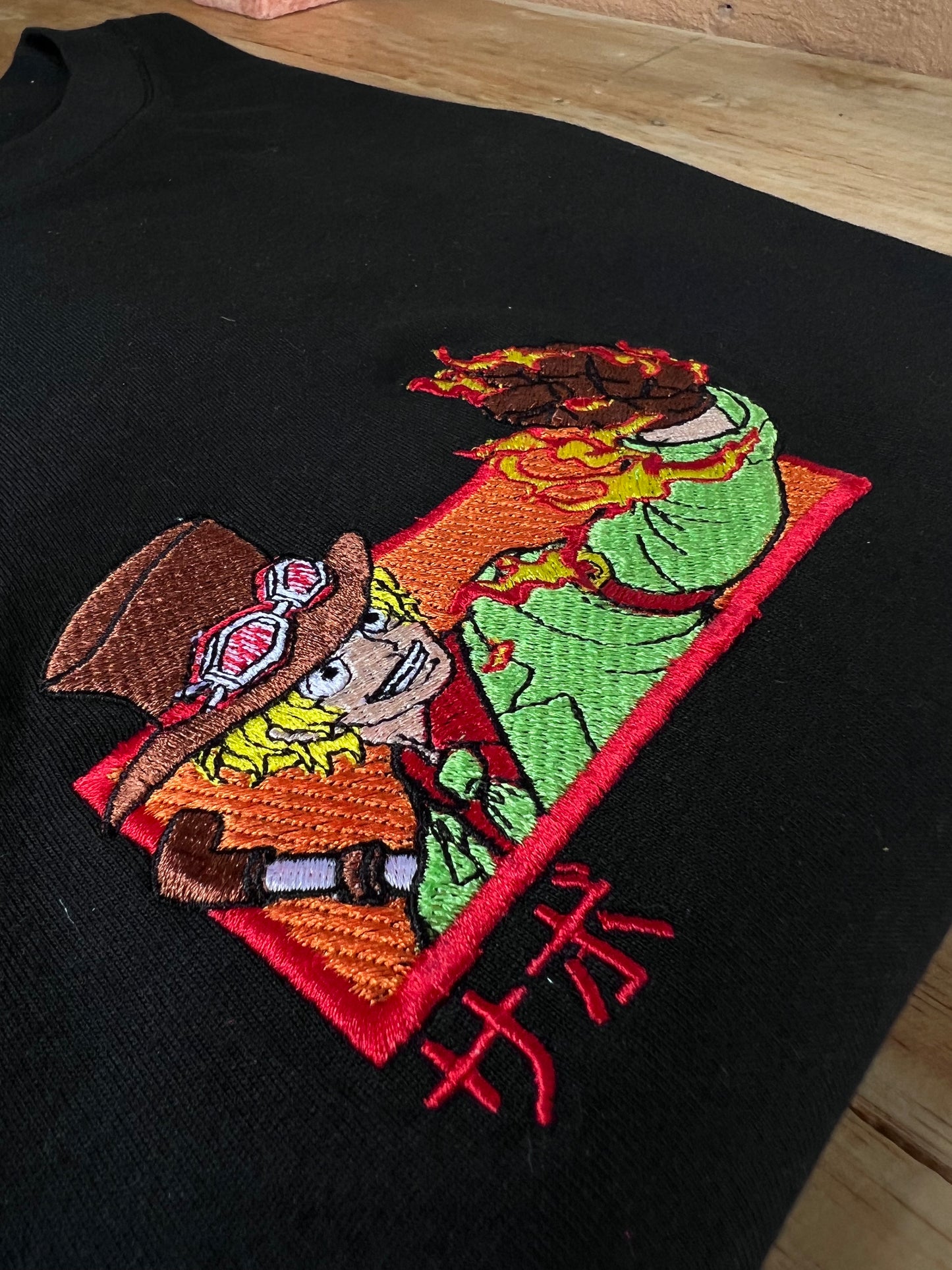 Embroidered Fire Emperor Of The Sea Sabo T-shirt Unisex