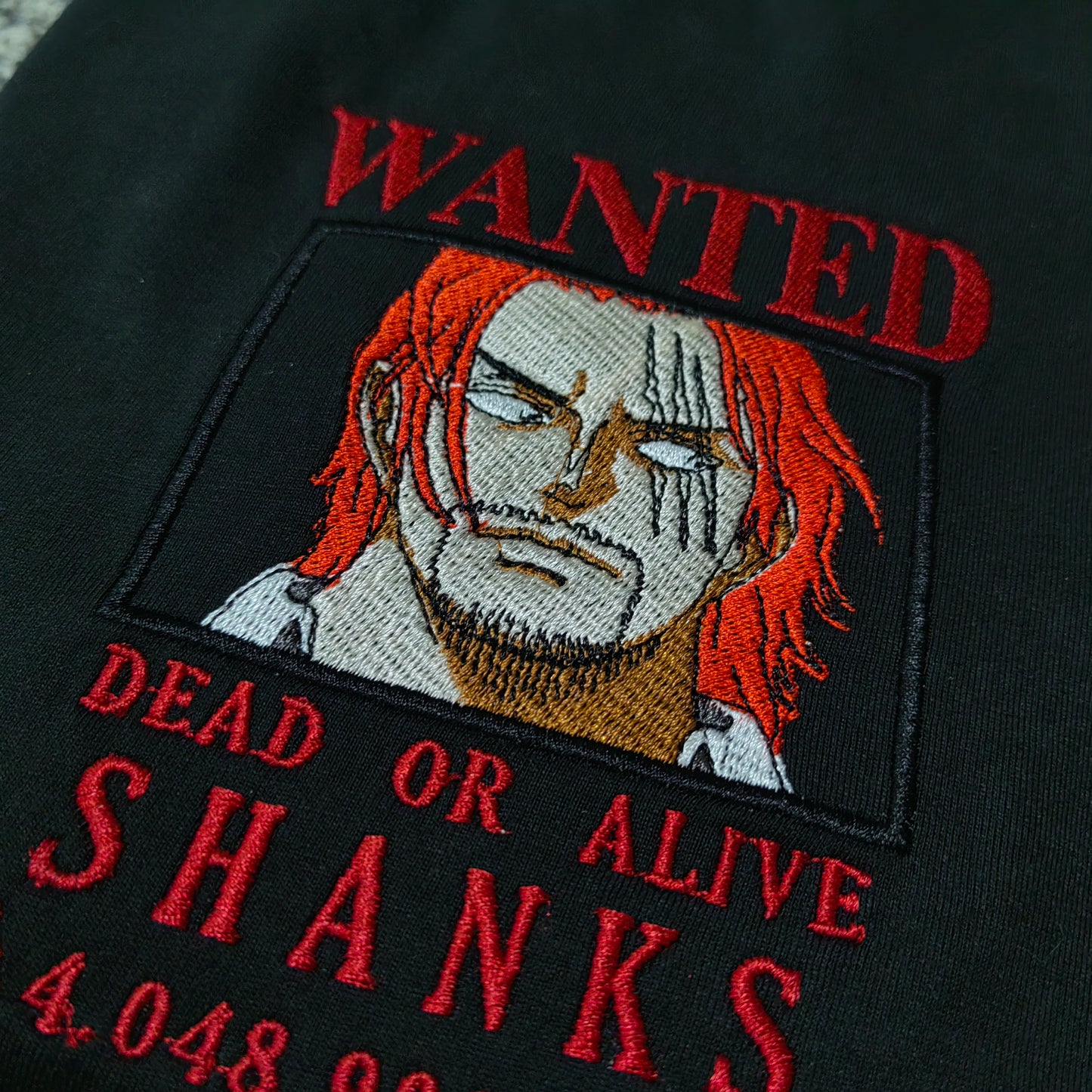 Embroidered Print Anime Shanks Wanted Poster