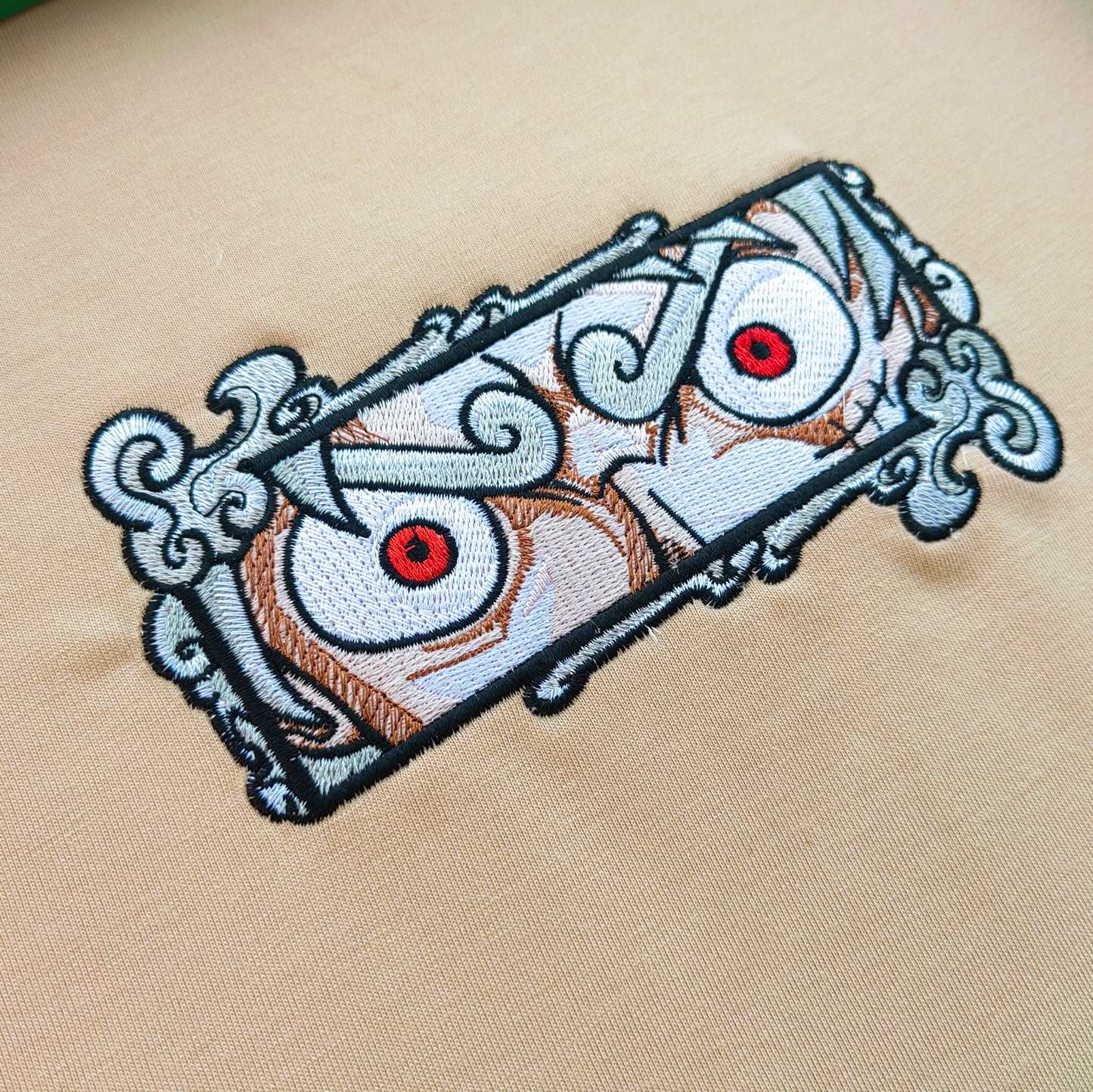 Embroidered Print Anime Luffy Eyes Sun God Nika T-shirt