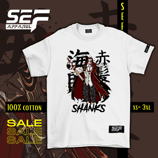 SEF Apparel Anime T-shirt Unisex One Piece Shanks