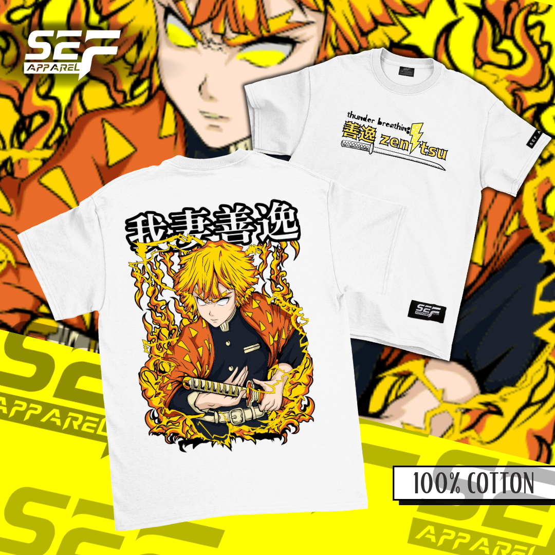 SEF Apparel Anime ZENITSU White shirt