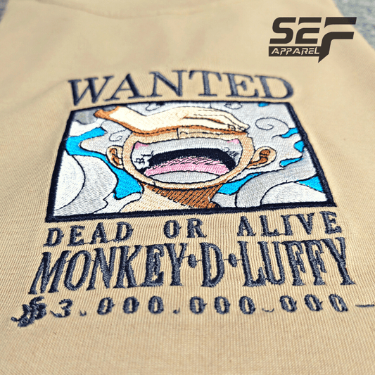 Embroidered Print Anime Luffy Wanted Poster