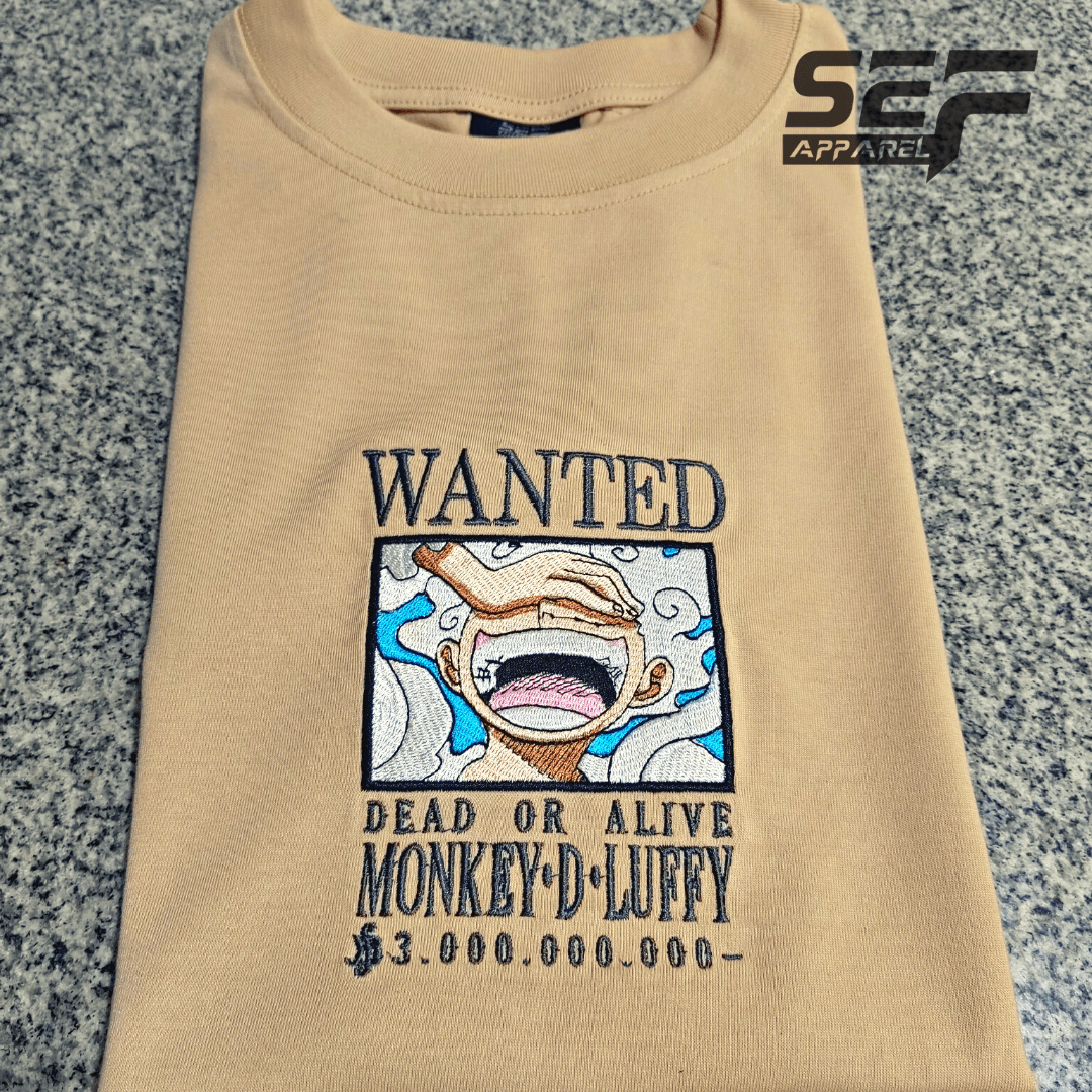Embroidered Print Anime Luffy Wanted Poster