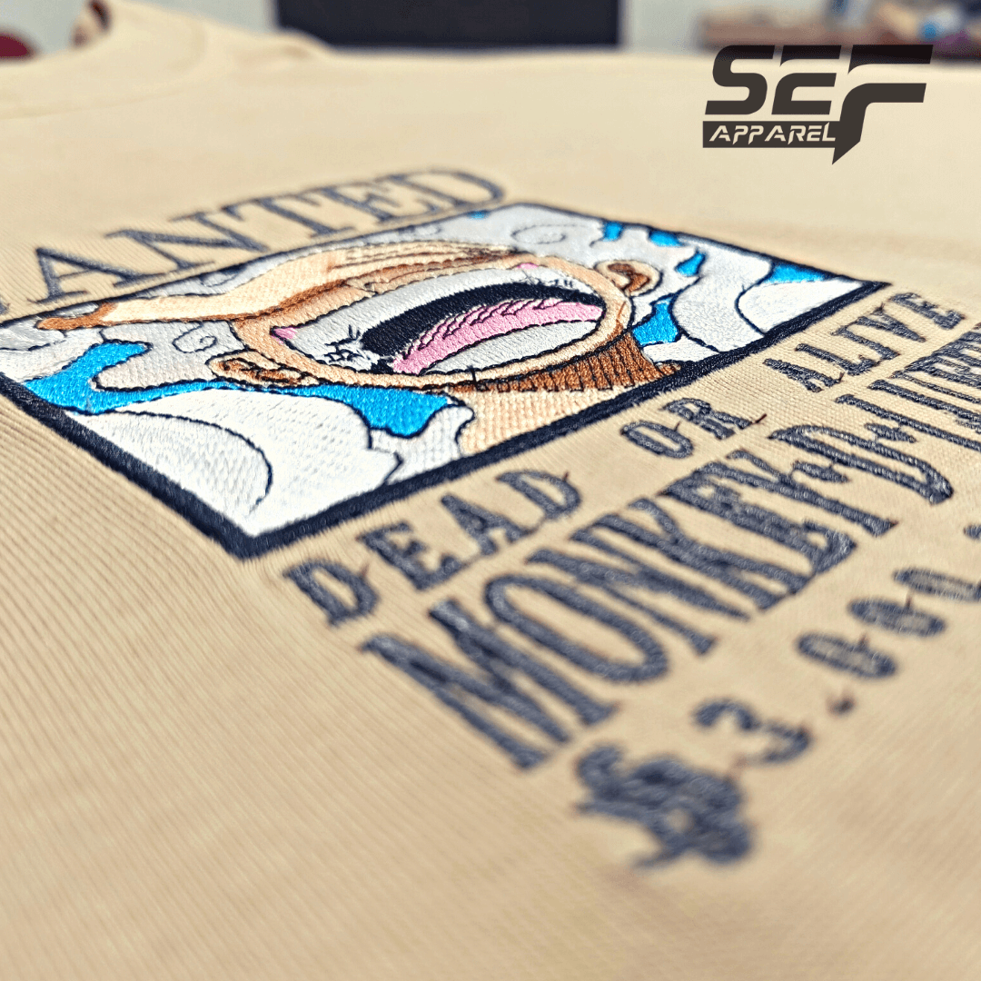 Embroidered Print Anime Luffy Wanted Poster