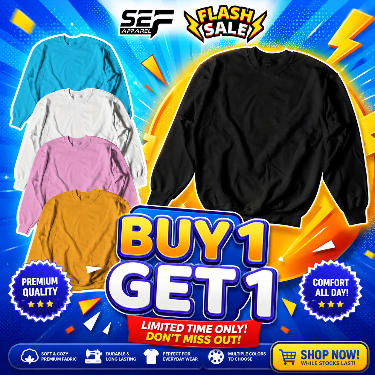 SEF APPAREL SWEATER AND HOODIE BUY 1 TAKE 1 PROMO ONLY!