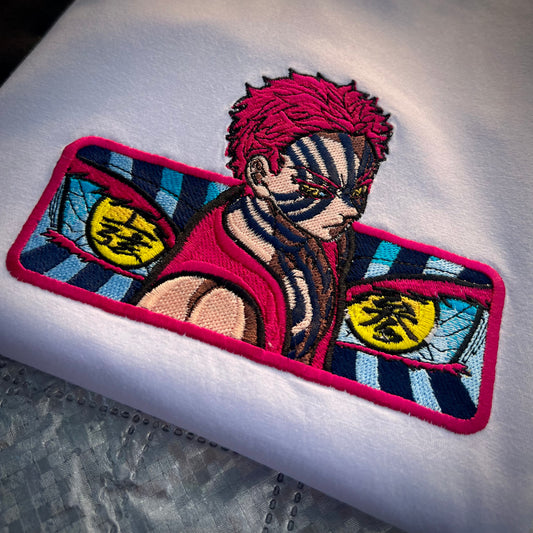 Embroidered Akaza Of Demon Slayer T-shirt