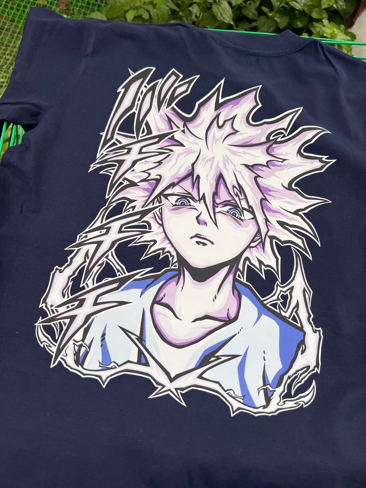 Embroidered and DTF Print God Speed Killua T-shirt anime