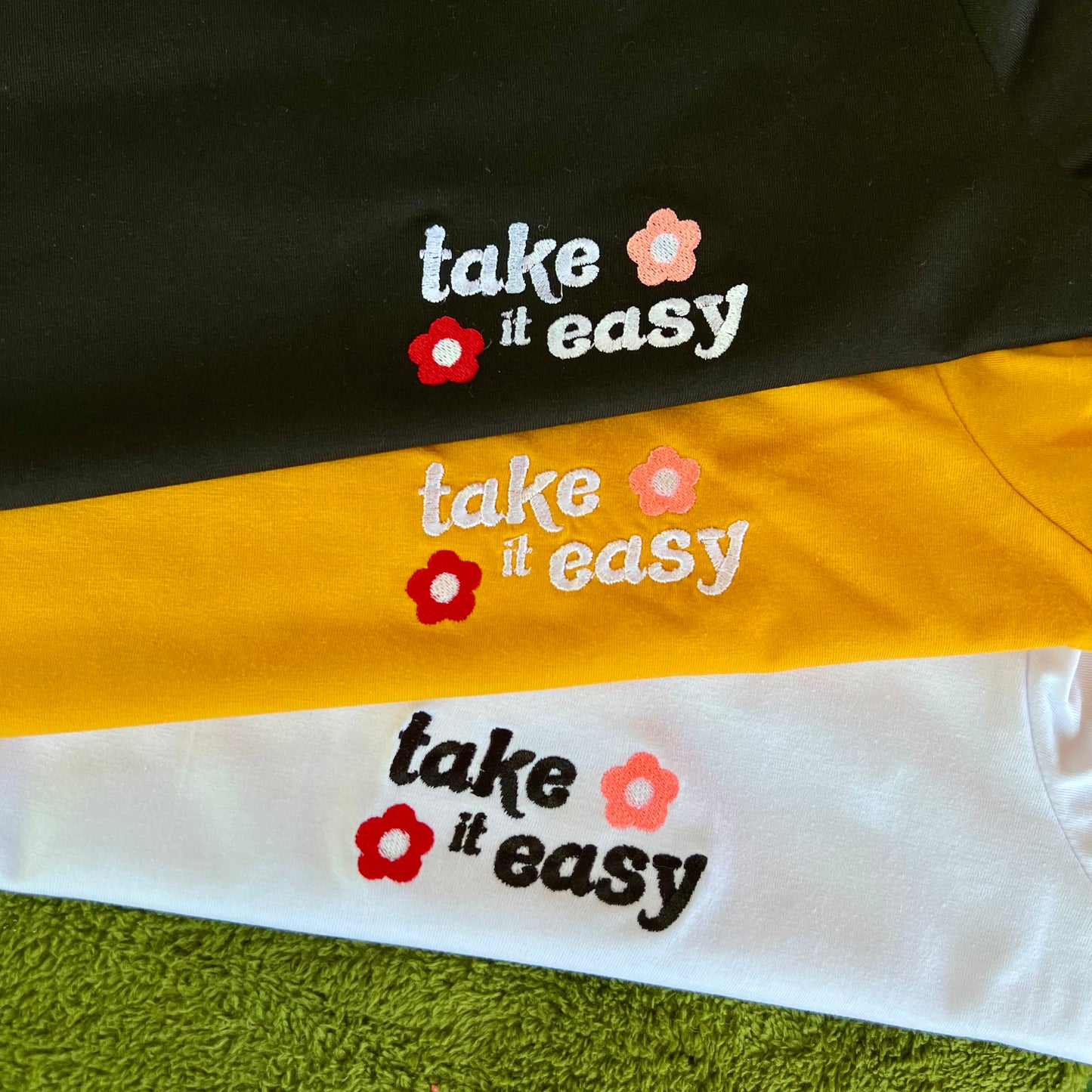 Embroidered Minimalist Take it Easy by Sef Apparel T-shirt