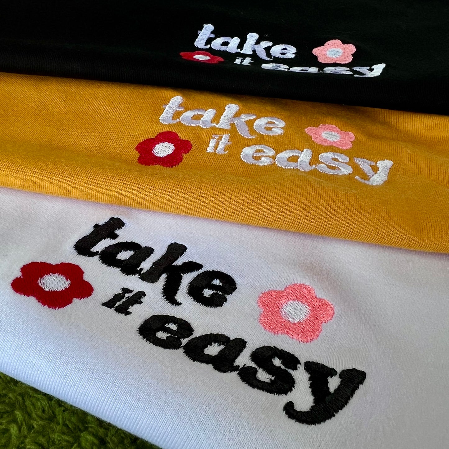 Embroidered Minimalist Take it Easy by Sef Apparel T-shirt