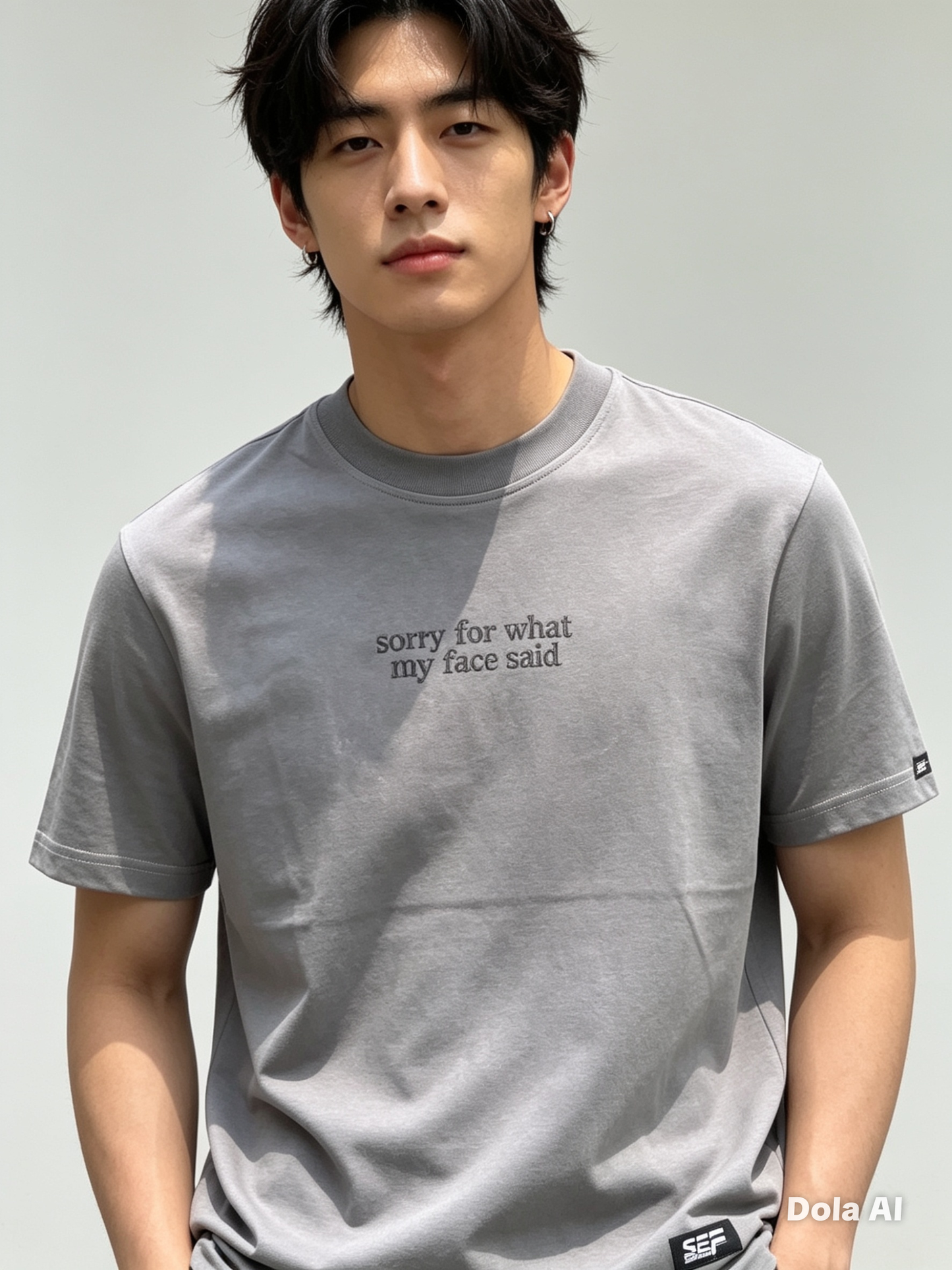Embroidered Minimalist Sorry for what my face said by Sef Apparel T-shirt