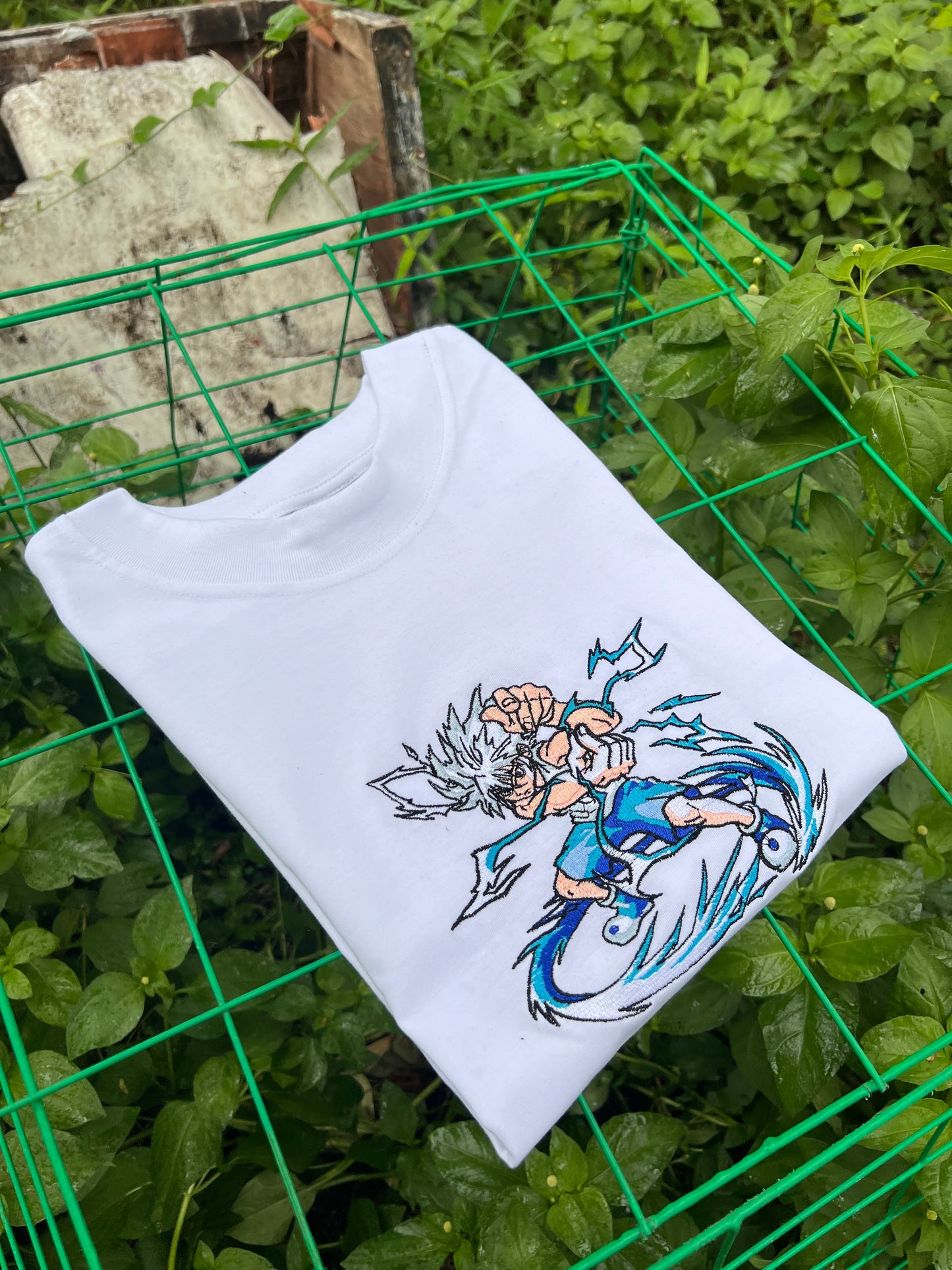 Embroidered and DTF Print God Speed Killua T-shirt anime