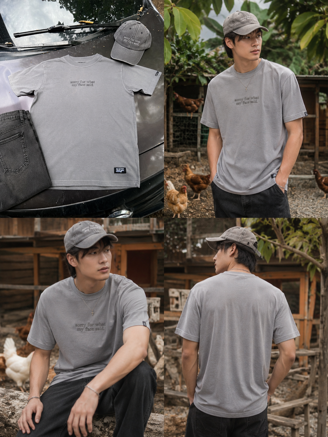 Embroidered Minimalist Sorry for what my face said by Sef Apparel T-shirt