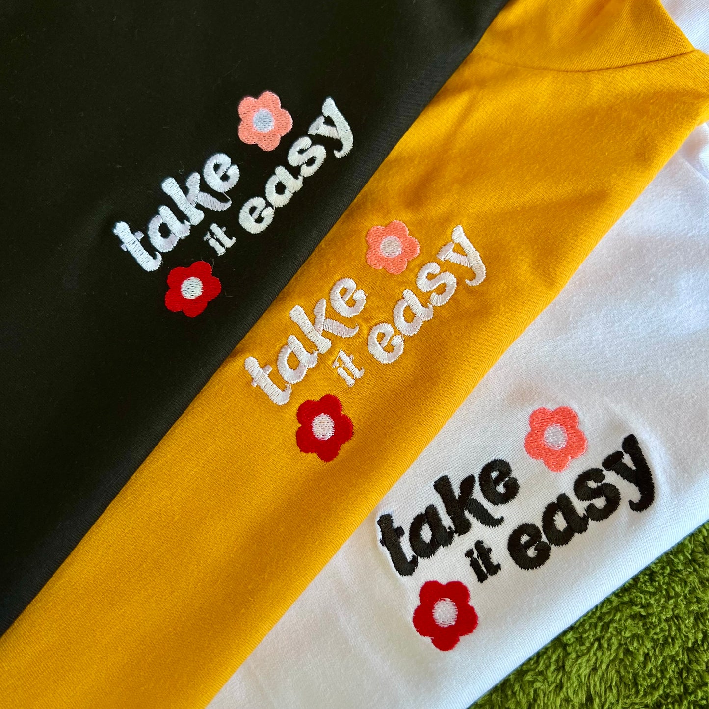 Embroidered Minimalist Take it Easy by Sef Apparel T-shirt