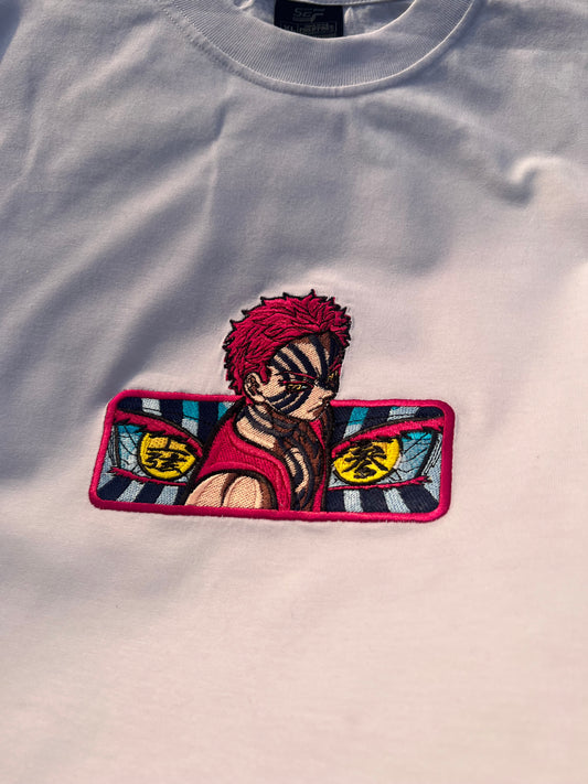 Embroidered Akaza Of Demon Slayer T-shirt