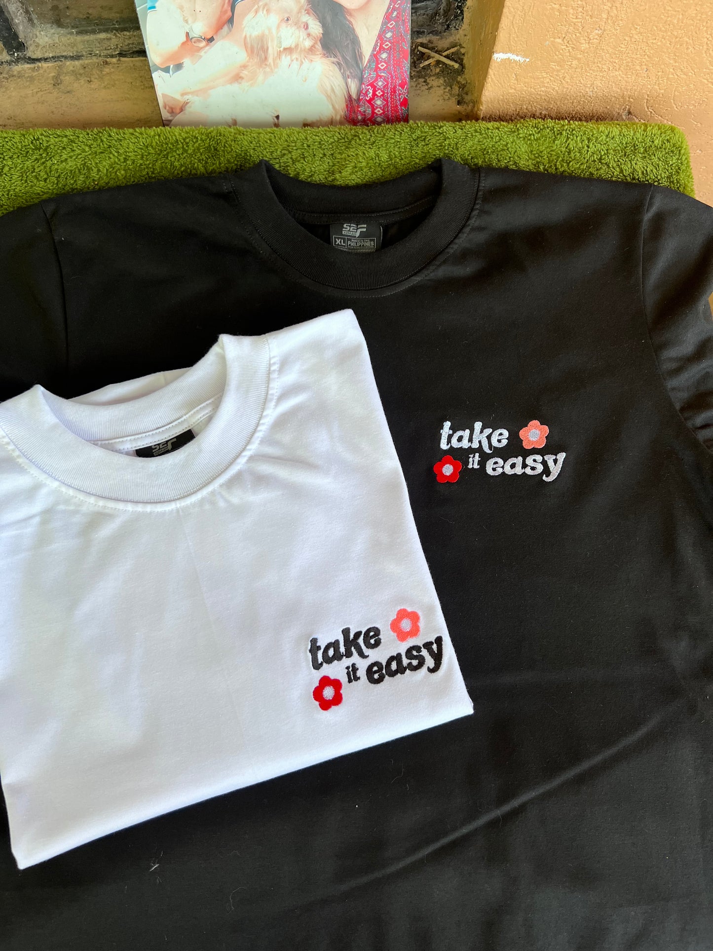 Embroidered Minimalist Take it Easy by Sef Apparel T-shirt