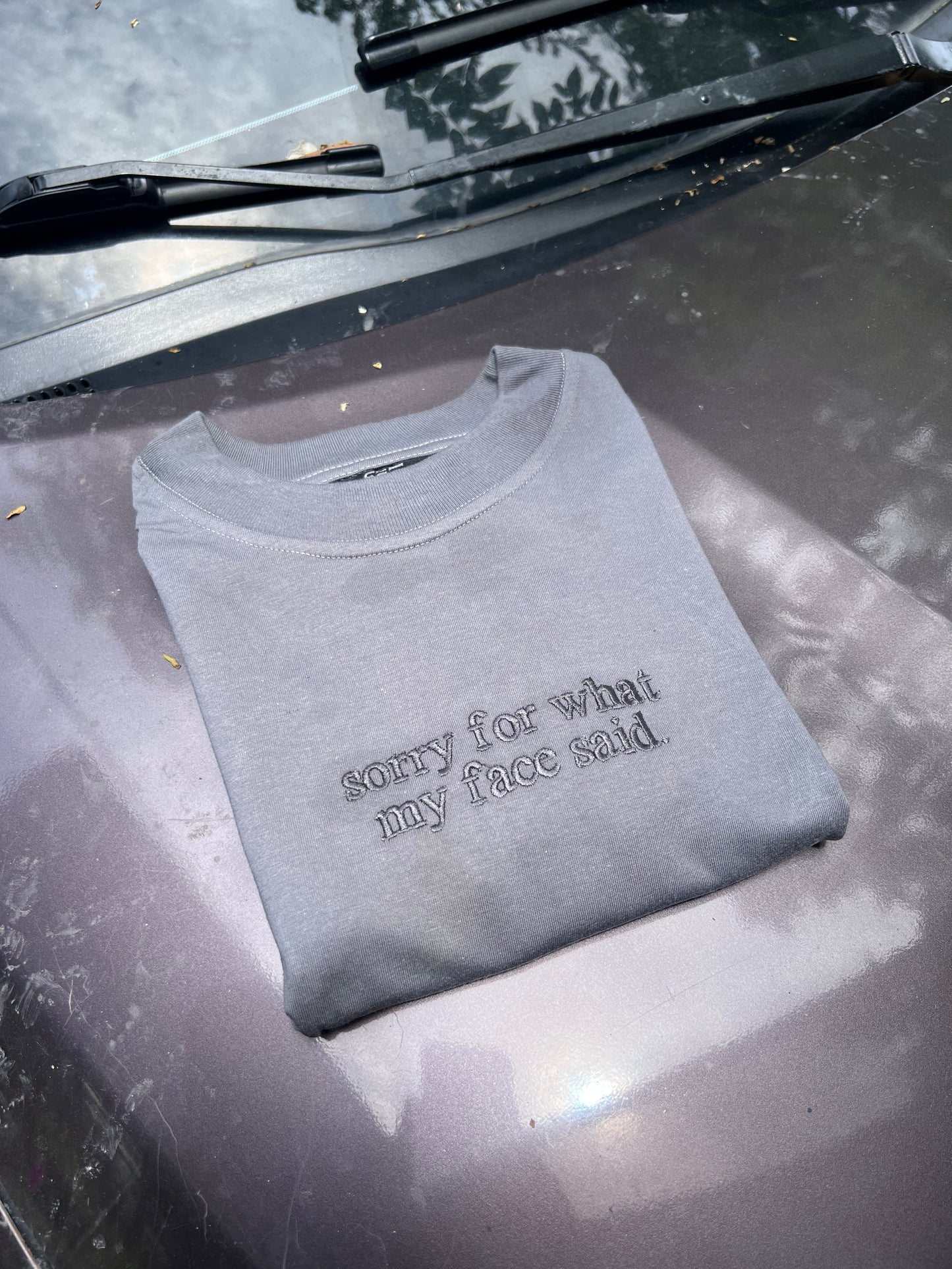 Embroidered Minimalist Sorry for what my face said by Sef Apparel T-shirt