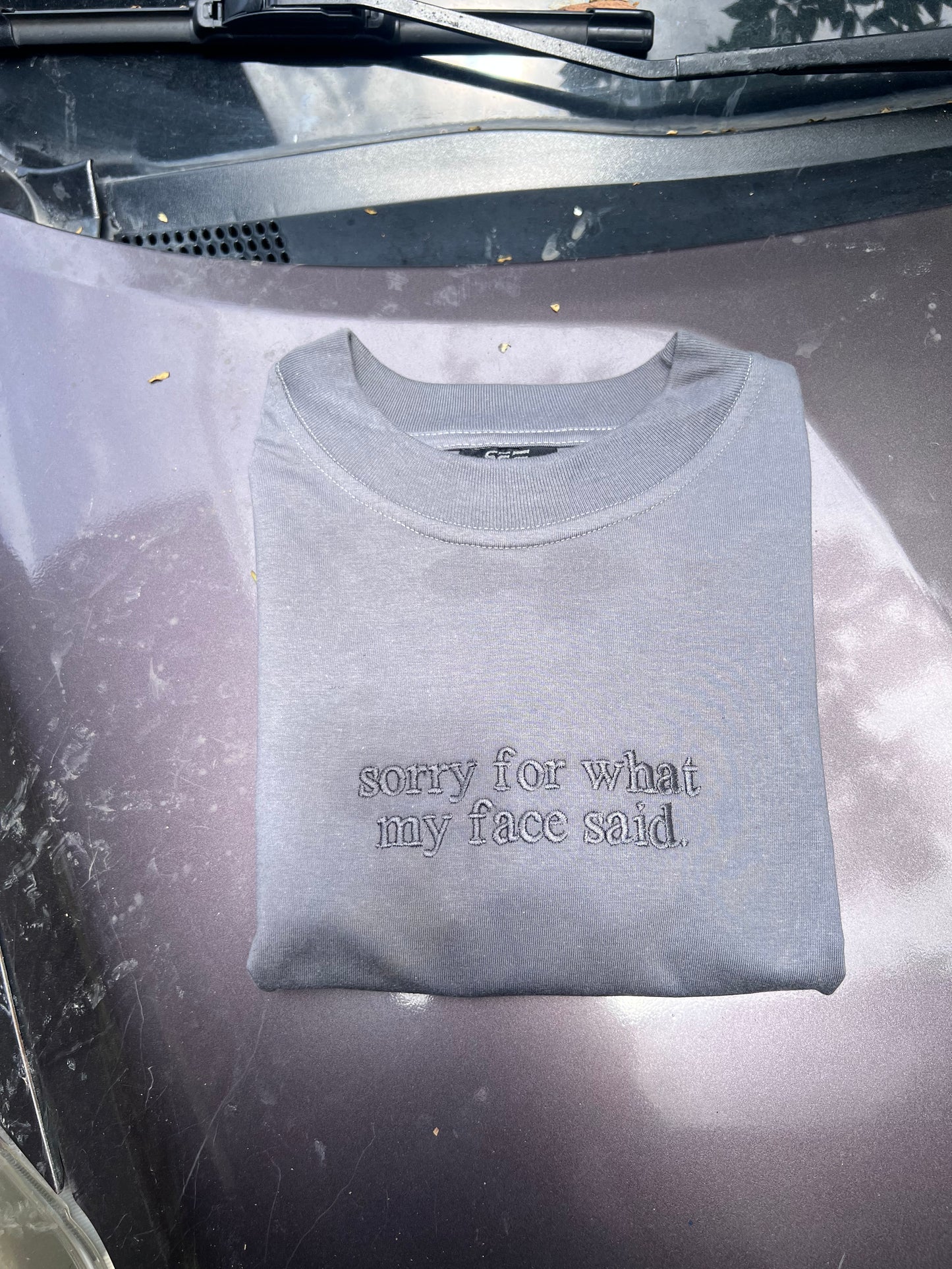 Embroidered Minimalist Sorry for what my face said by Sef Apparel T-shirt