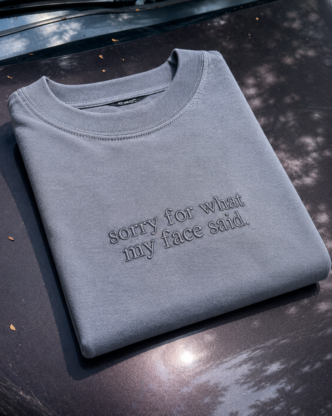 Embroidered Minimalist Sorry for what my face said by Sef Apparel T-shirt