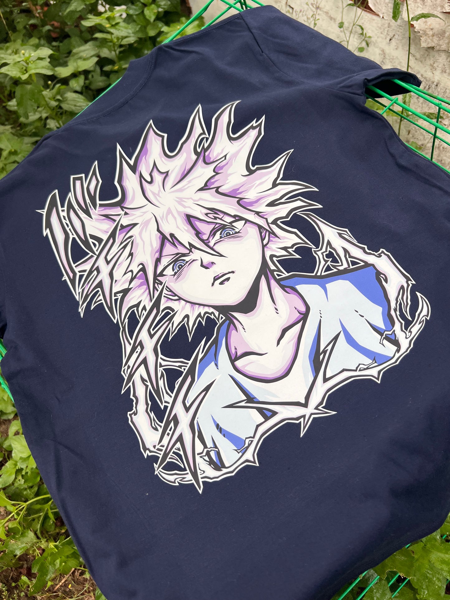 Embroidered and DTF Print God Speed Killua T-shirt anime