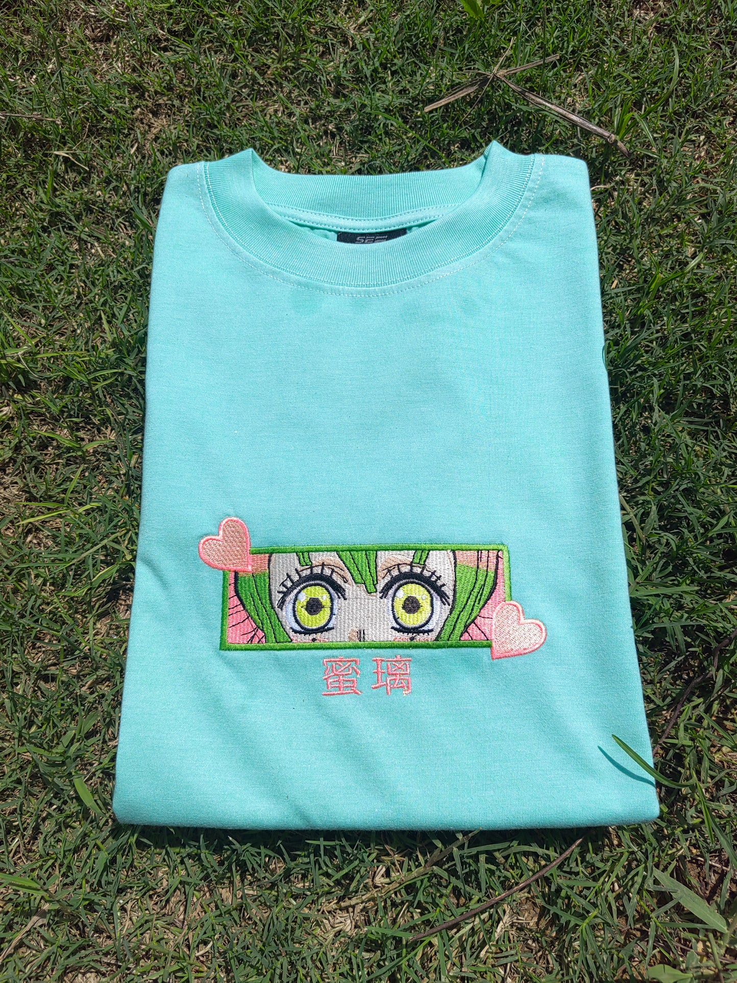 Embroidered Print Anime Mitsuri T-shirt