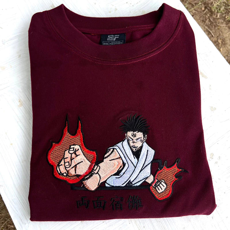 EMBROIDERED T-SHIRT Jujutsu Kaisen SUKUNA jjk Anime