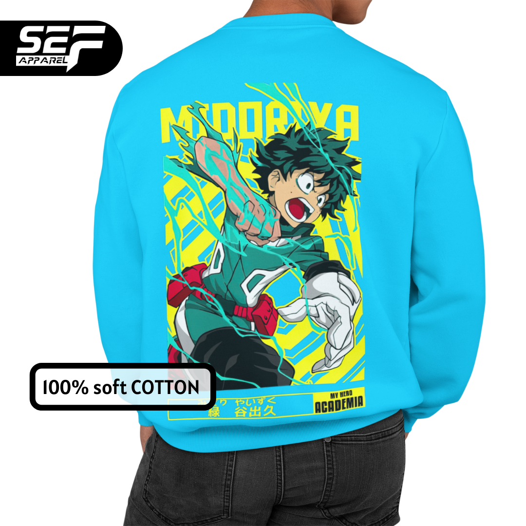 SEF Apparel Anime Series Sweater Midoriya SkyBlue SEF Apparel